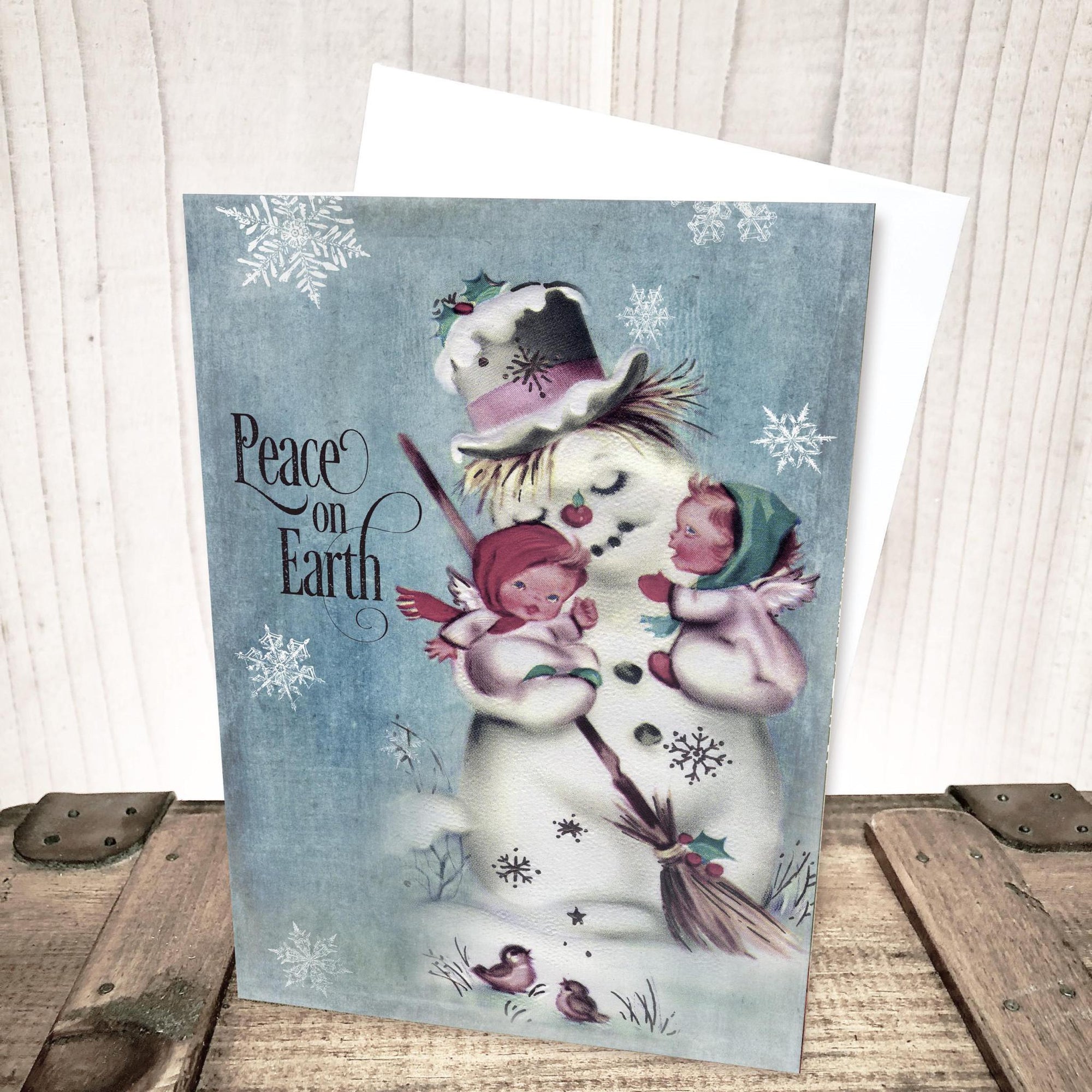 Peace on Earth Snowman Christmas Card by Yesterday's Best