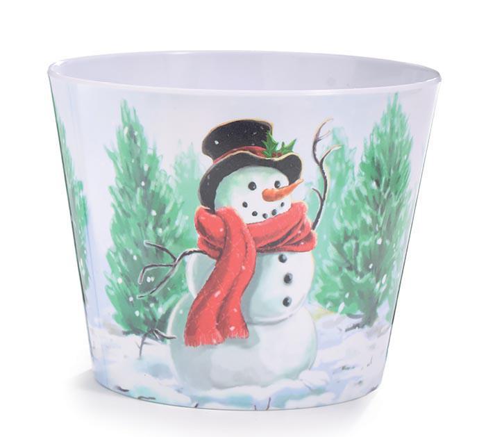Planter Pot Cover | Snowman in Top Hat
