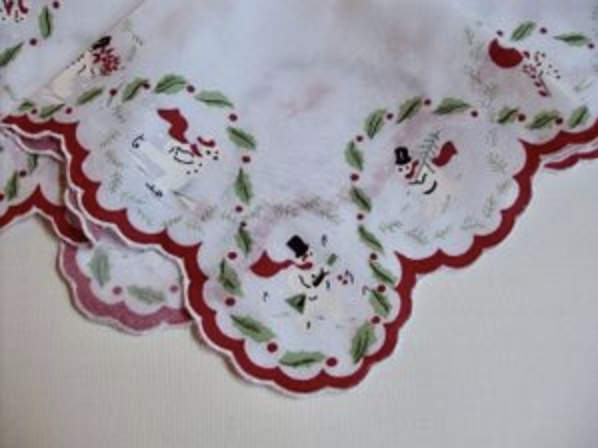 Holiday Hankies Playful Snowmen