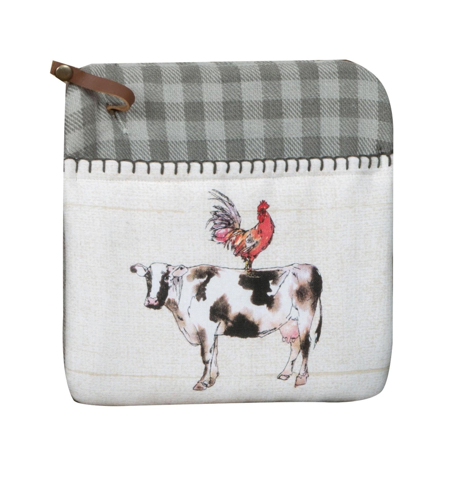 Kitchen Linen Set Farm Rooster Set of Apron, Oven Mitt, Pot Holder