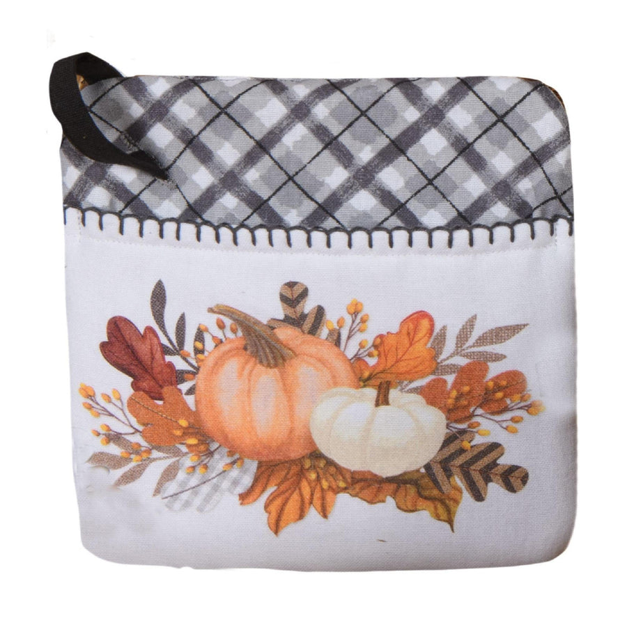 Pocket Oven Mitt | Gingham & Pumpkins