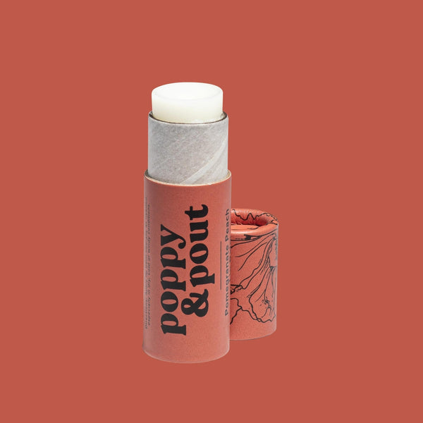 Poppy & Pout Natural Lip Balm | Pomegranate Peach