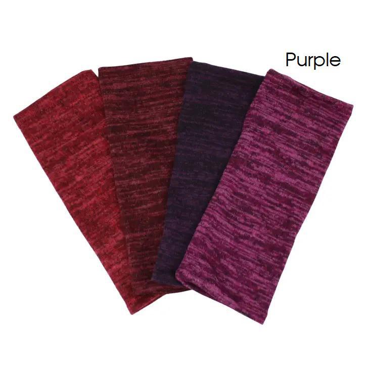 Heather Jersey Fingerless Gloves Purple