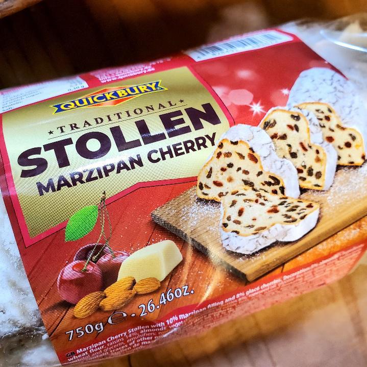 Quickbury Traditional Marzipan Cherry Stollen Cake