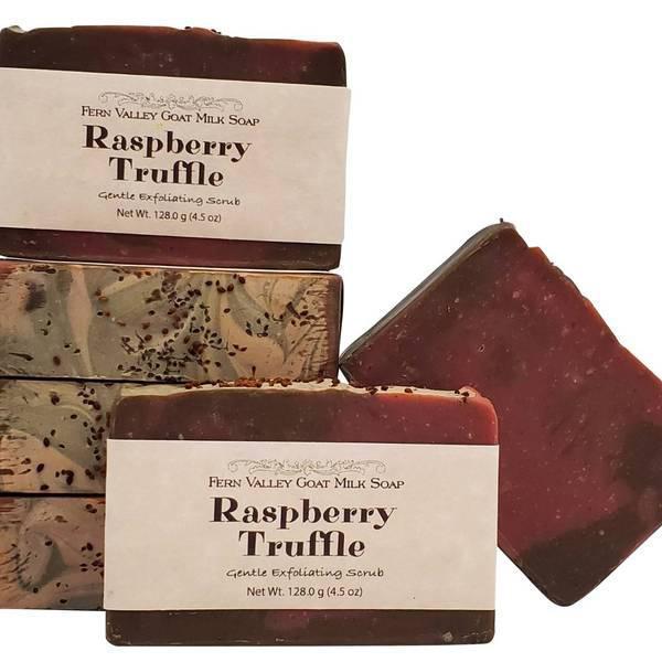Fern Valley Goat Milk Soap Bars Raspberry Truffle (Exfoliating Scrub)