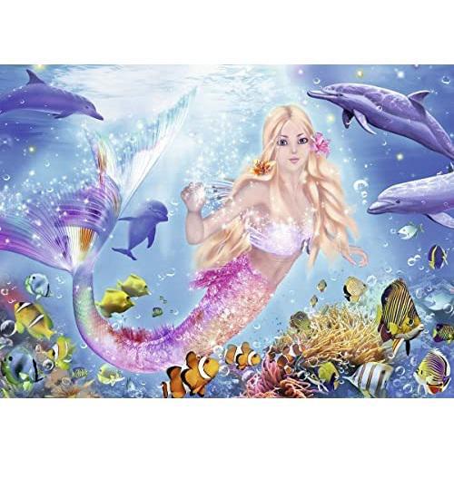 Ravensburger Jigsaw Puzzle | Mermaids & Dolphins Glitter 100 Piece