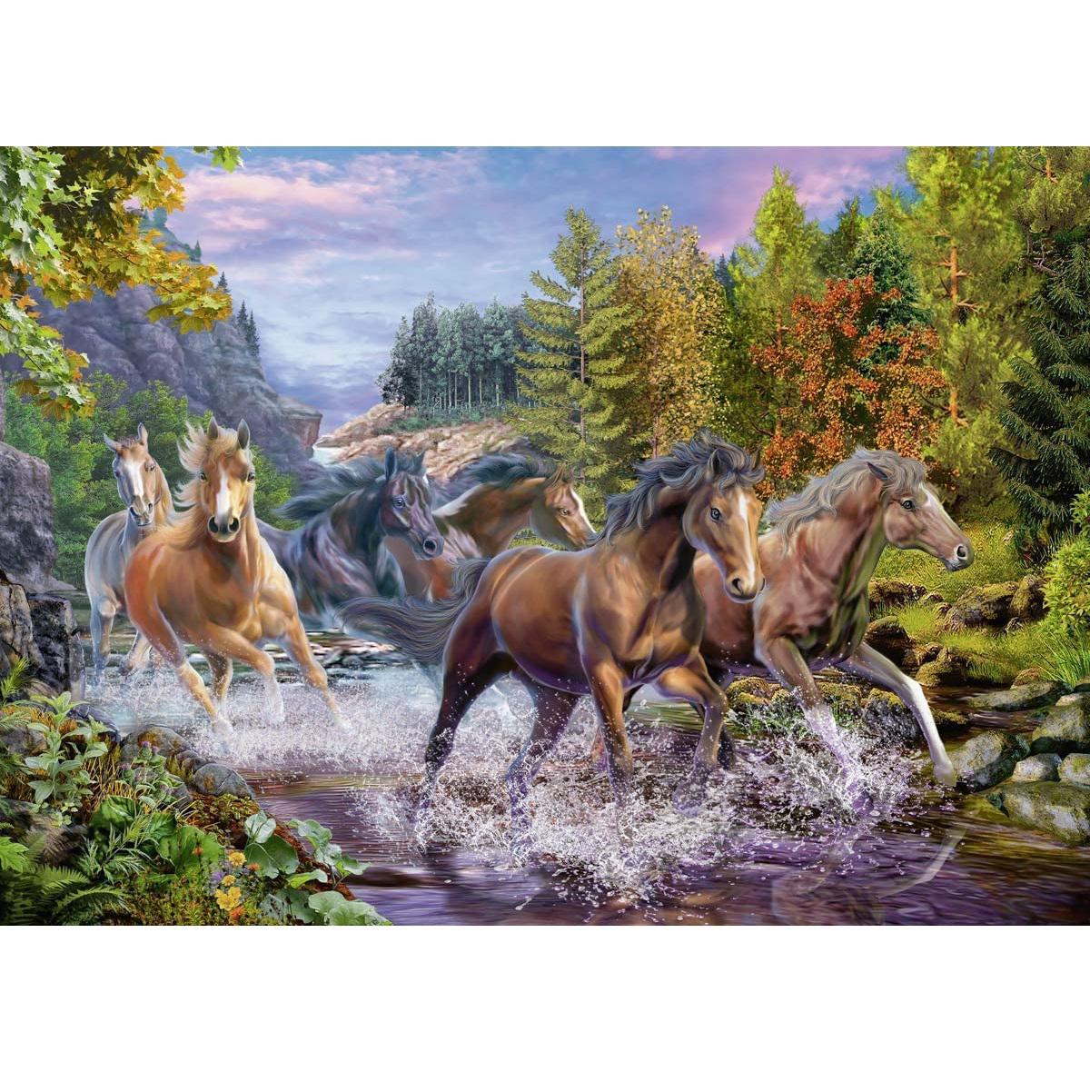 Ravensburger Jigsaw Puzzle | Rushing River Horses 100 Piece