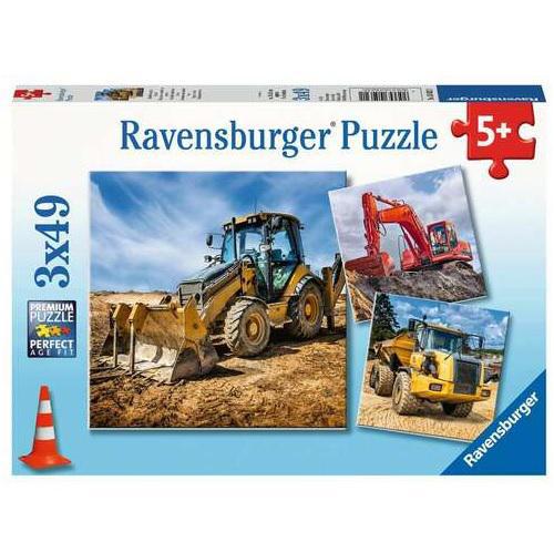 Ravensburger Jigsaw Puzzle Trio | Digger at Work! 3 x 49 Pieces