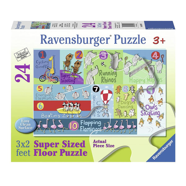 Ravensburger Super Sized Jigsaw Floor Puzzle | Counting Animals 24 Piece
