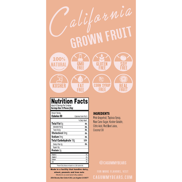 Real Fruit California Pink Grapefruit Gummy Bears
