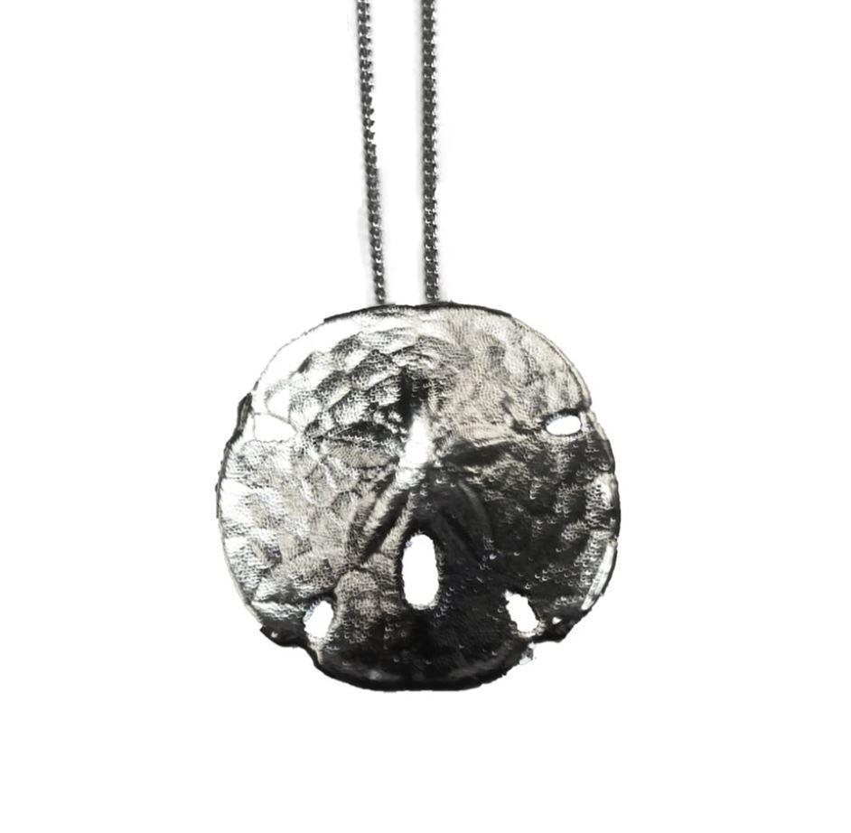 Real Sand Dollar Necklace Silver