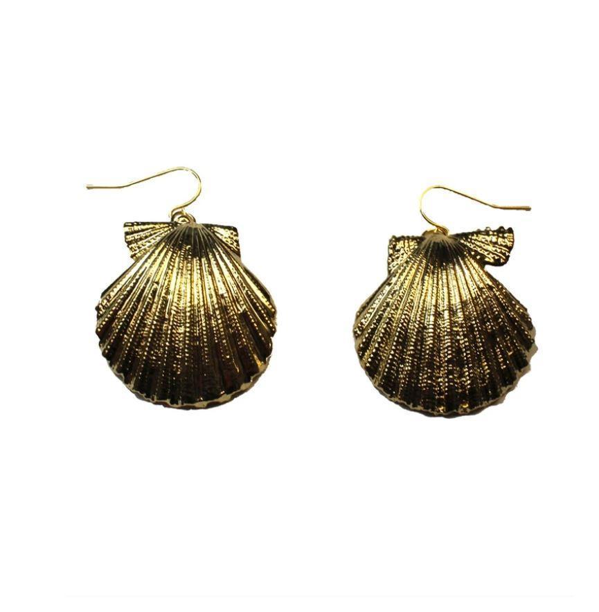 Real Shell Earrings 24K Gold