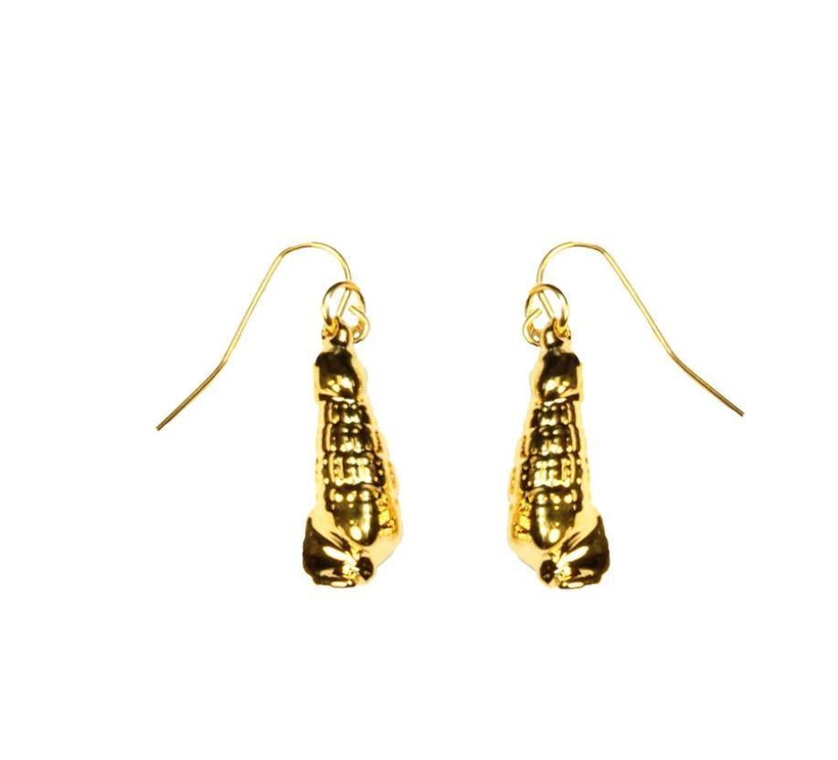 Real Spiral Shell Earrings 24K Gold