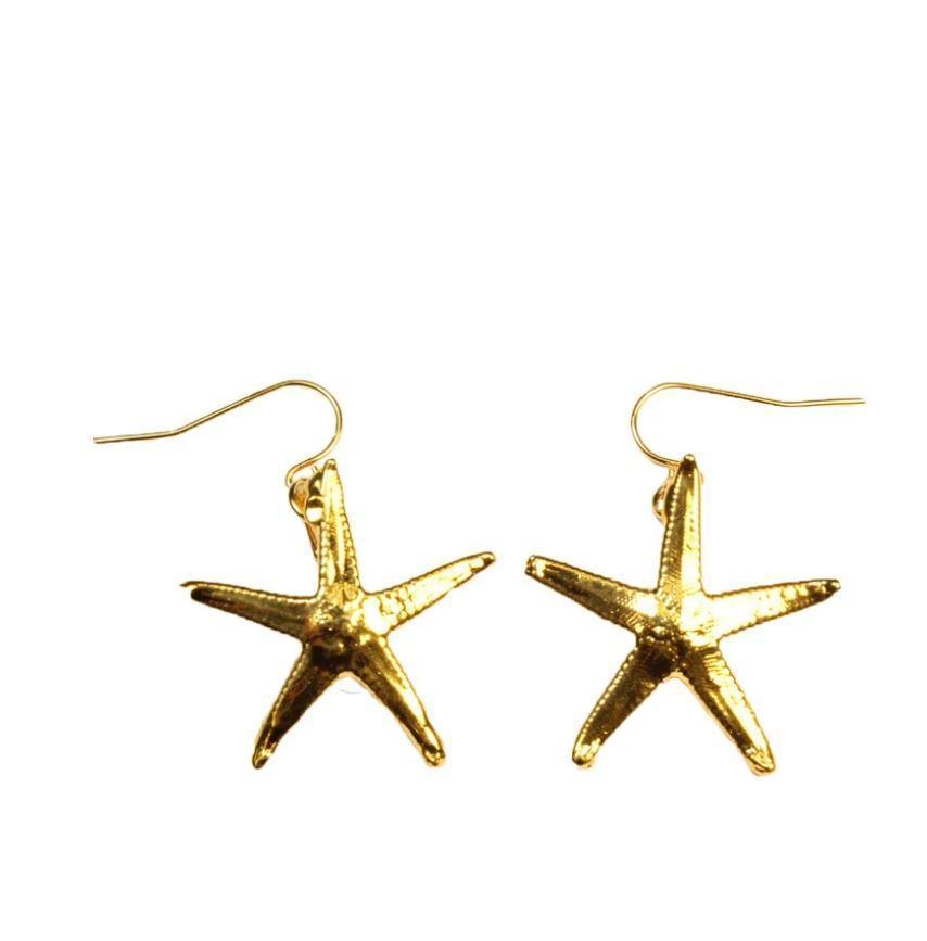 Real Starfish Earrings 24K Gold