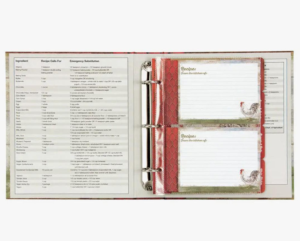 Recipe Binder with Recipe Cards | Barnyard Rooster