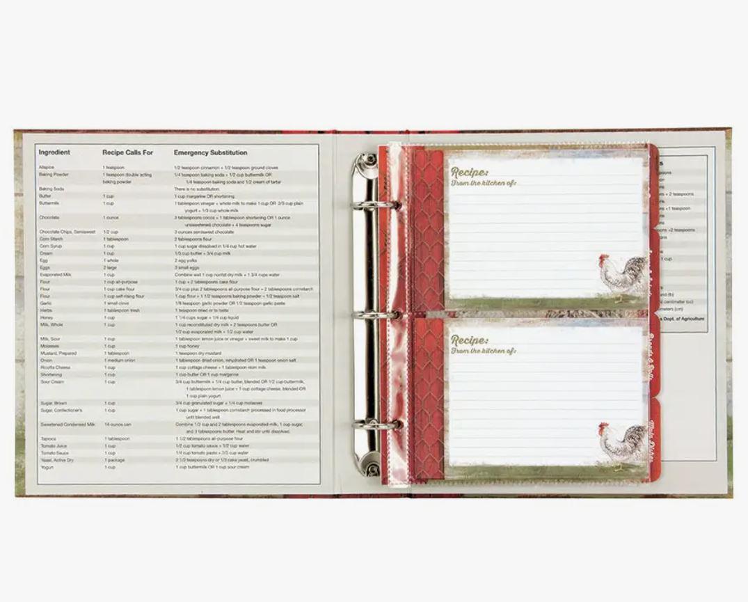 Recipe Binder with Recipe Cards | Barnyard Rooster
