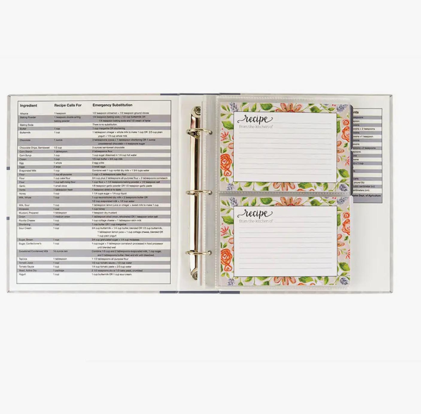 Recipe Binder with Recipe Cards | Lattice Floral