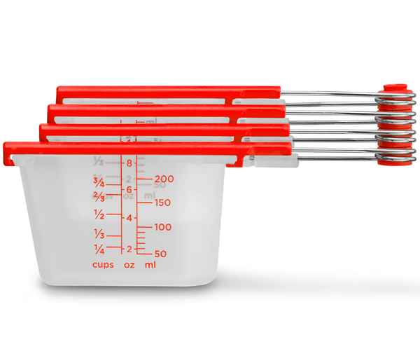 Levups Self-Leveling Measuring Cups Red