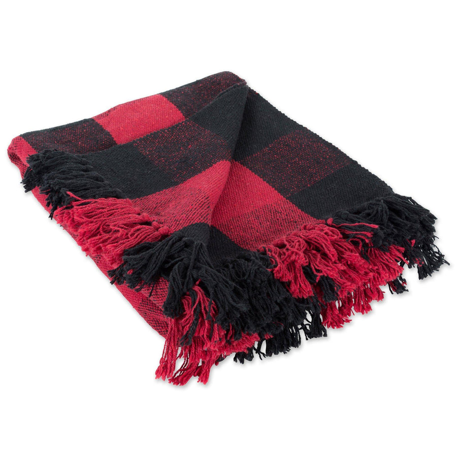 Red & White Buffalo Check Throw Blanket