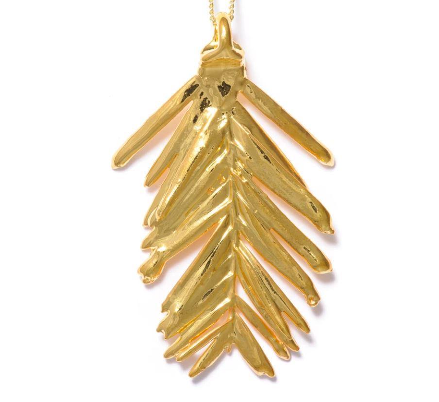 Redwood Needle Necklace 24K Gold