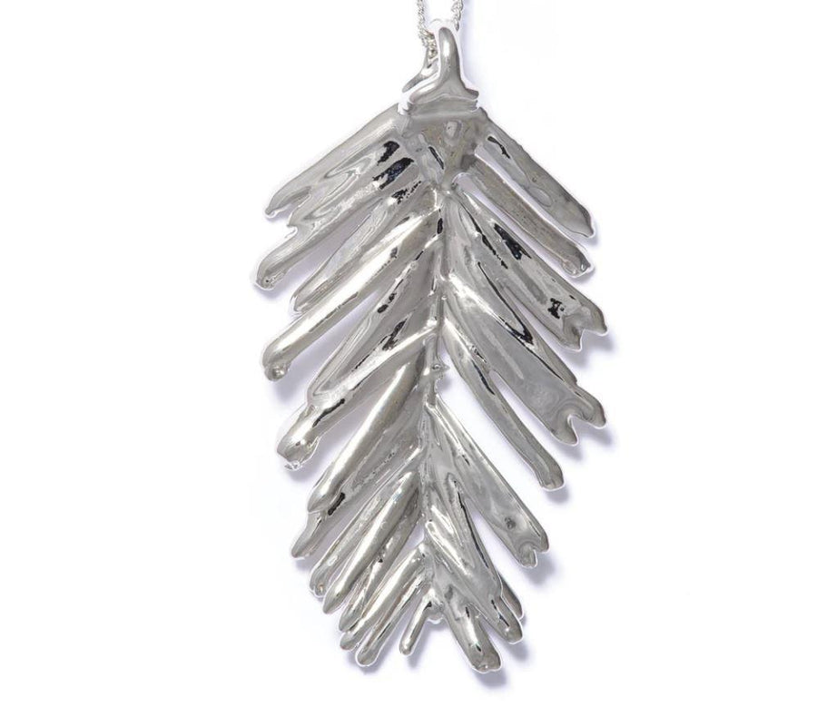 Redwood Needle Necklace Fine Silver