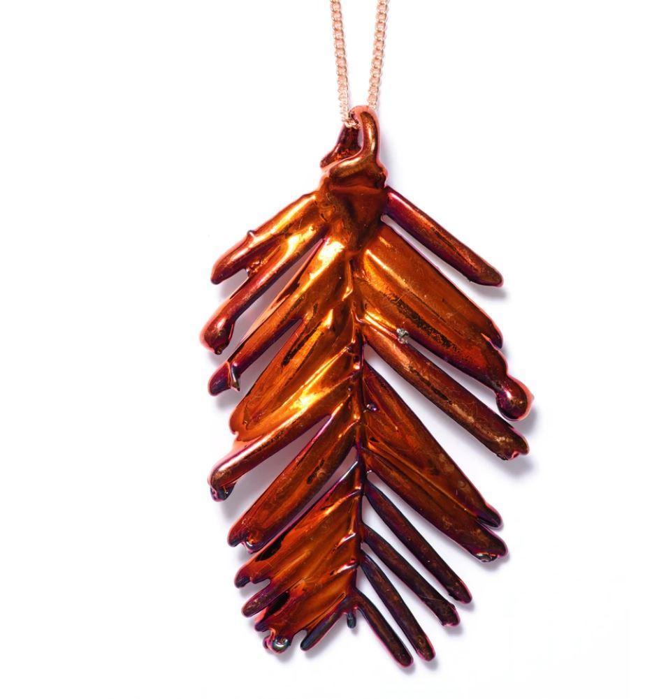 Redwood Needle Necklace Iridescent Copper