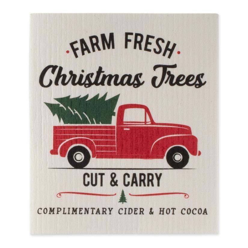 Reusable Swedish Dishcloth Christmas Farm
