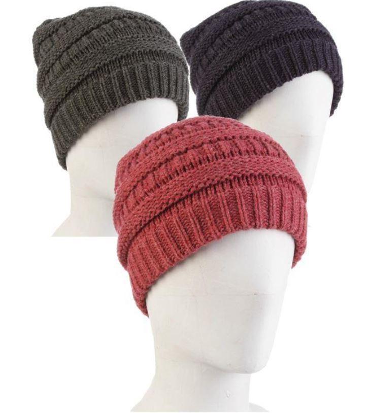 Ribbed Knit Skully Cap