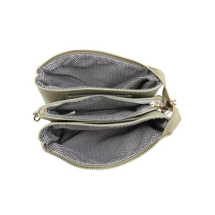 Riley Three Compartment Crossbody Wristlet | Red Plaid