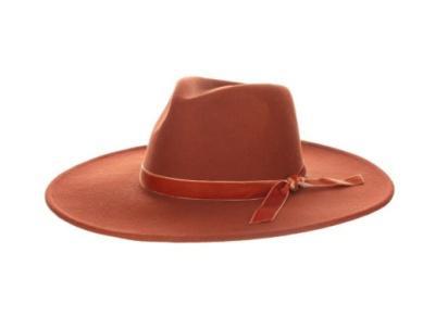 Women's Wool Felt Pinch Front Hat Rust