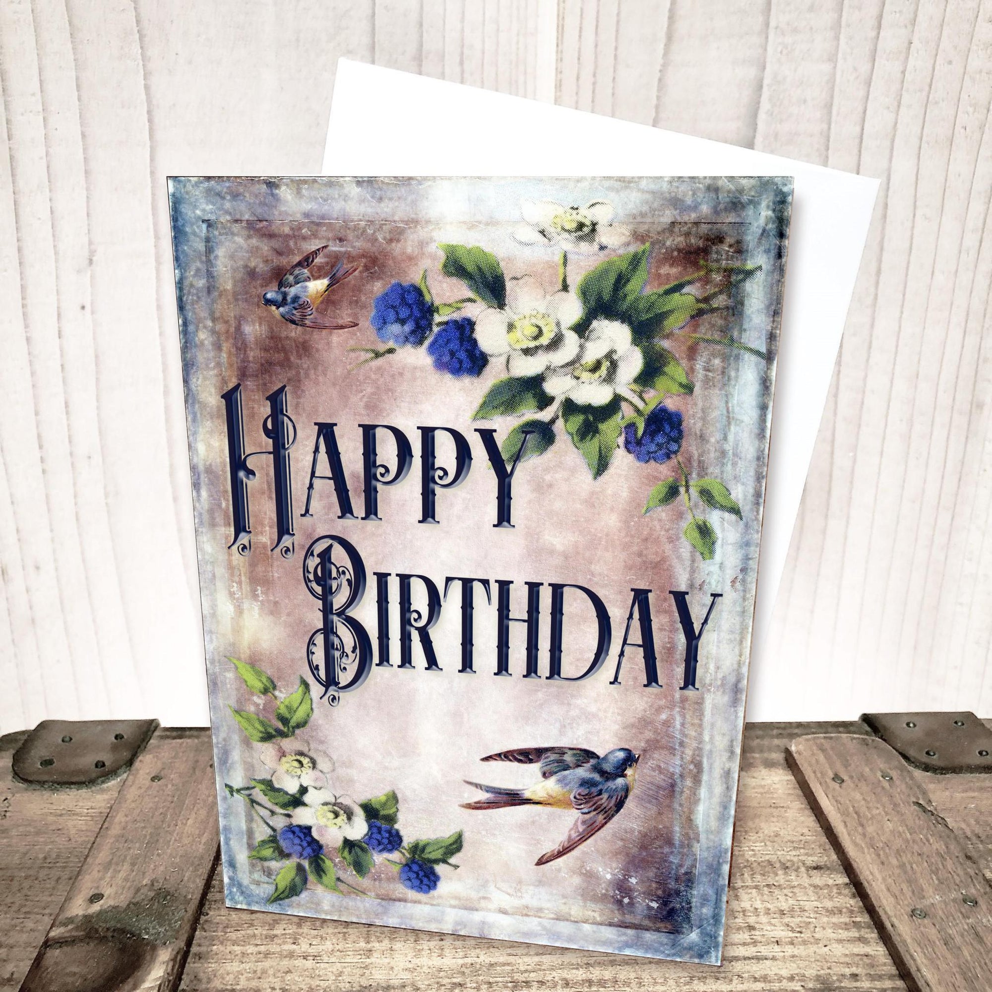 Rustic Floral Birthday Card by Yesterday's Best
