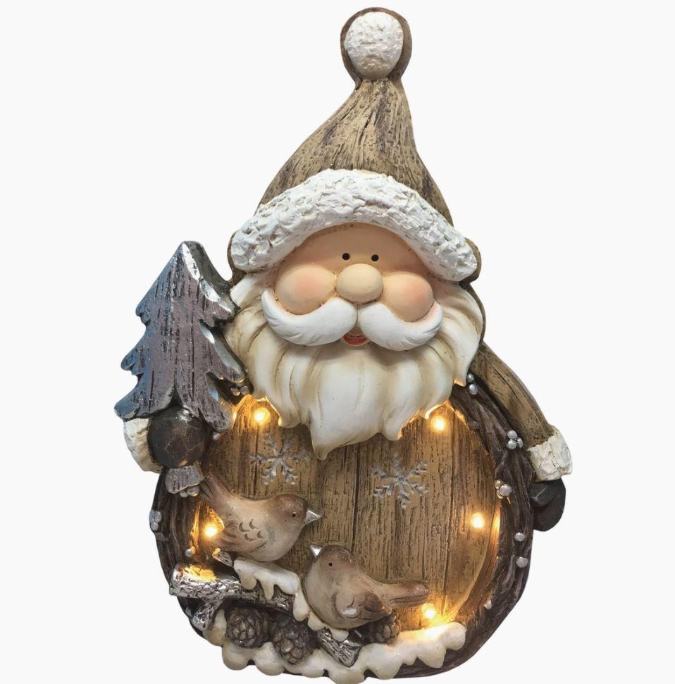 Rustic Santa with LED Lights