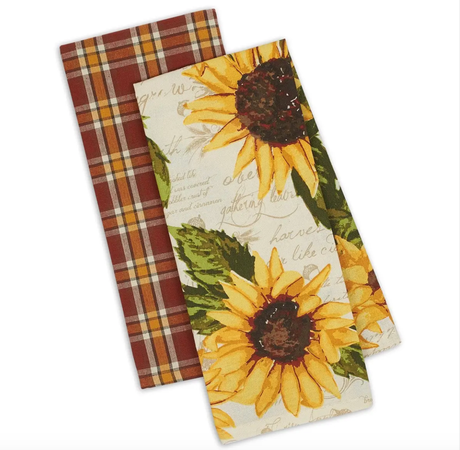 Rustic Sunflower Kitchen Dishtowel (Set of 2) by Design Imports