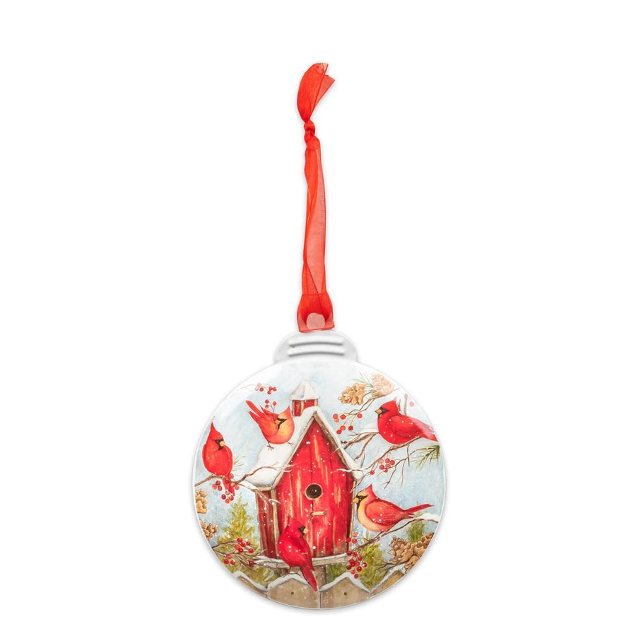 Rustic Tin Christmas Ornament Cardinal
