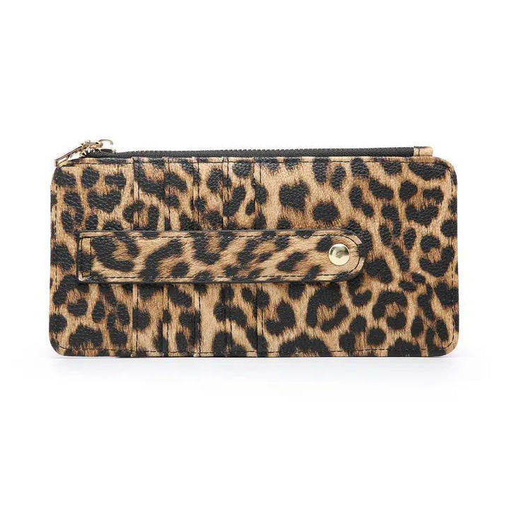 Sage Slim Card Holder Wallet | Leopard