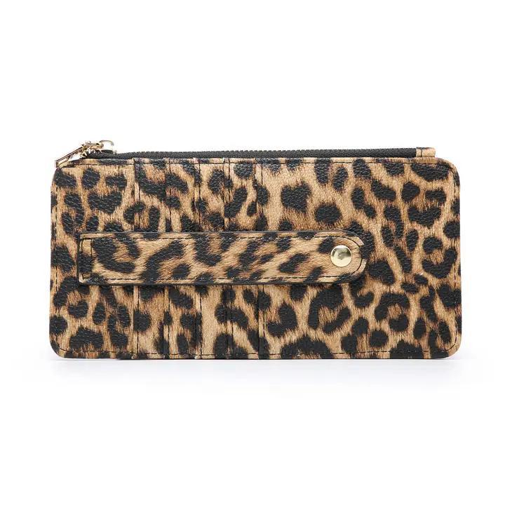 Sage Slim Card Holder Wallet | Leopard