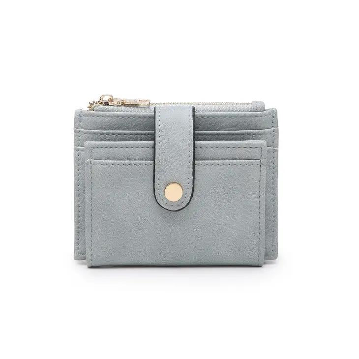 Sam Mini Snap Wallet & Card Holder | Grey Teal