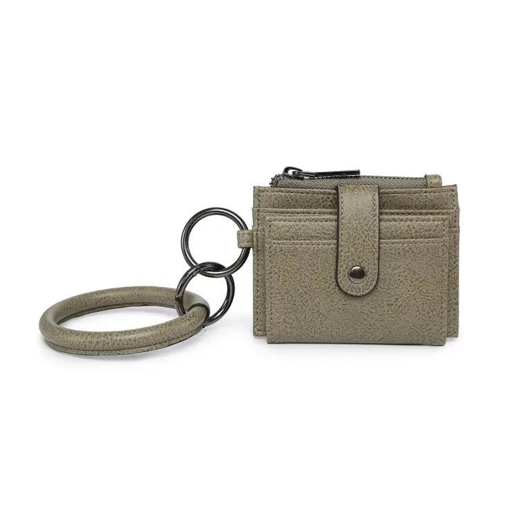 Sammi Mini Snap Wallet with Ring | Olive