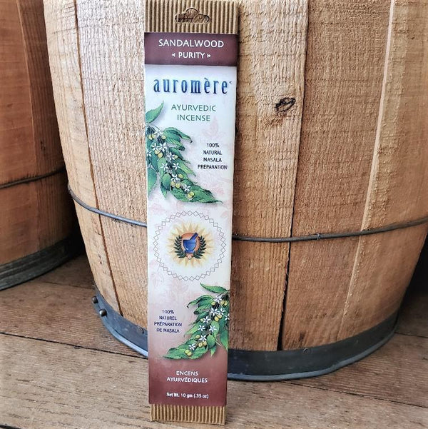 Incense Ayurvedic Incense by Auromere - 100% Natural Masala Preparation Sandalwood (Purity)