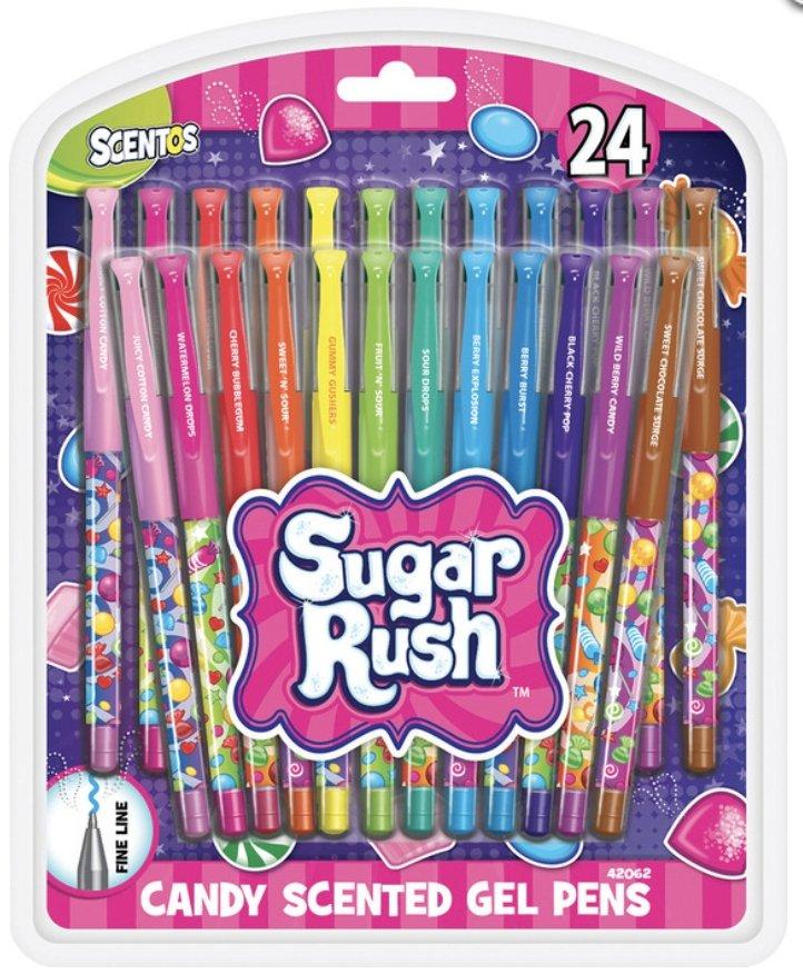  Scentos Sugar Rush Colored Gel Pens For Kids - Candy Scented  Pens - Medium Point Gel Pens For Coloring - For Ages 4 And Up - 12 Count