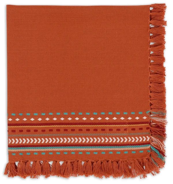 Cloth Fringe Napkins by Design Imports Sedona Sunset Hacienda