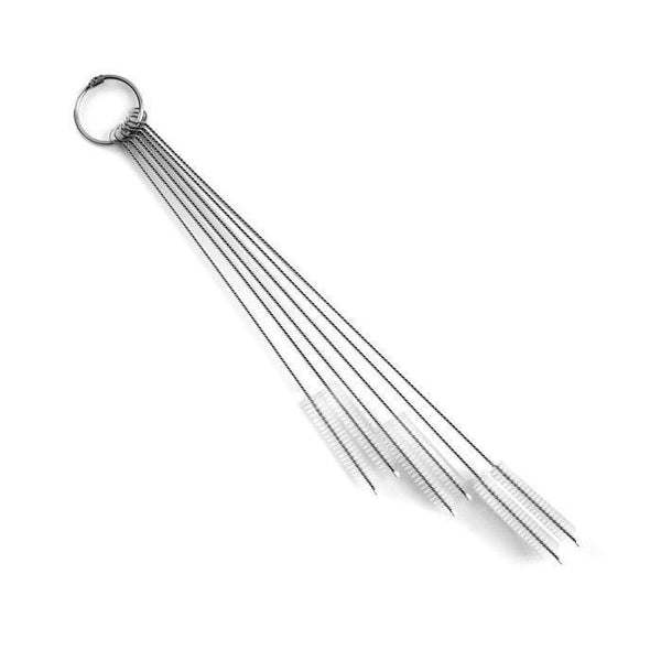 Set of 6 Stainless Steel and Nylon Straw Cleaning Brushes