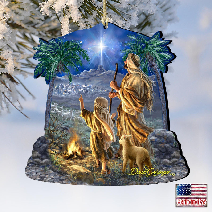Shepherds Keeping Watch Inspirational Keepsake Decorative Christmas Ornament