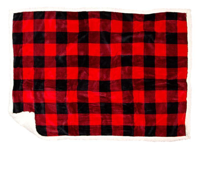 Sherpa Fleece Dog Blanket | LumberJack Red Plaid