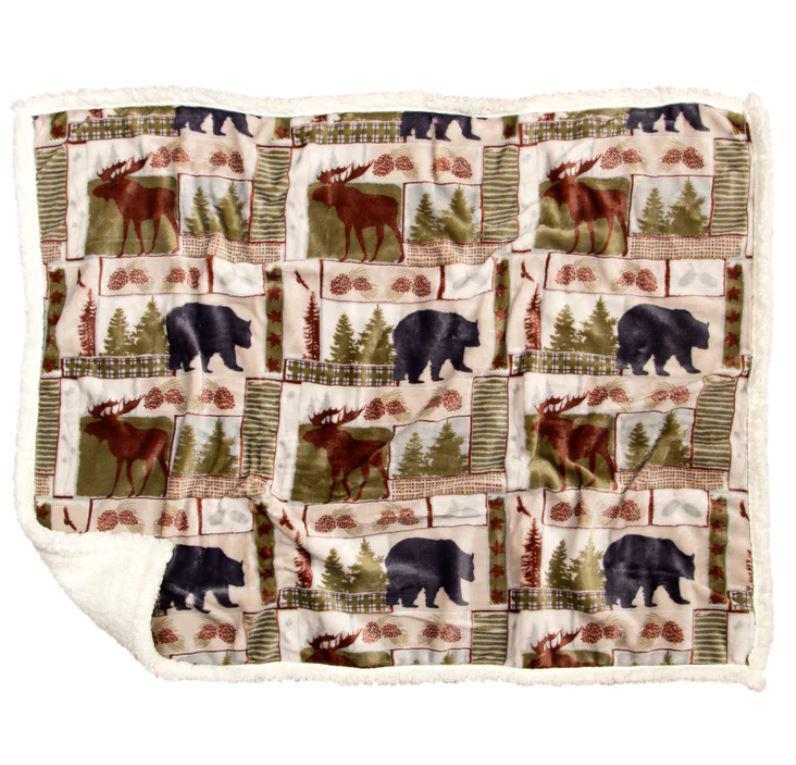 Sherpa Fleece Dog Blanket | Vintage Lodge