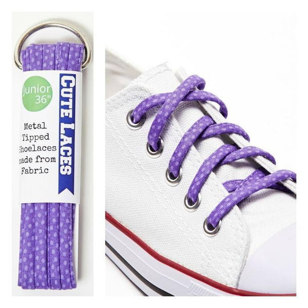 Shoelaces Purple and Lilac Polka Dots