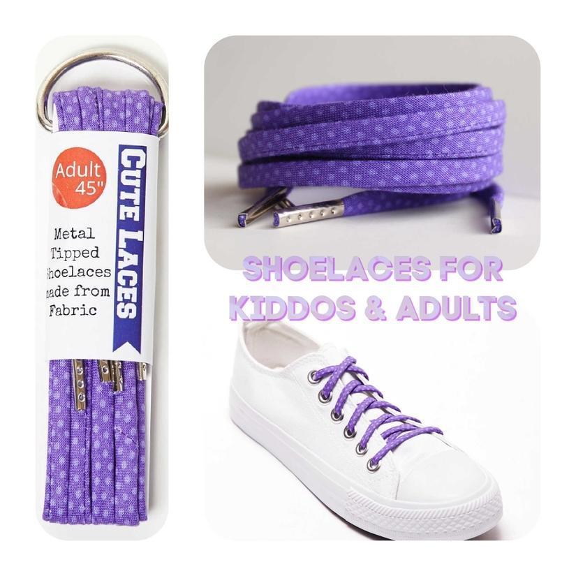 Shoelaces Purple and Lilac Polka Dots