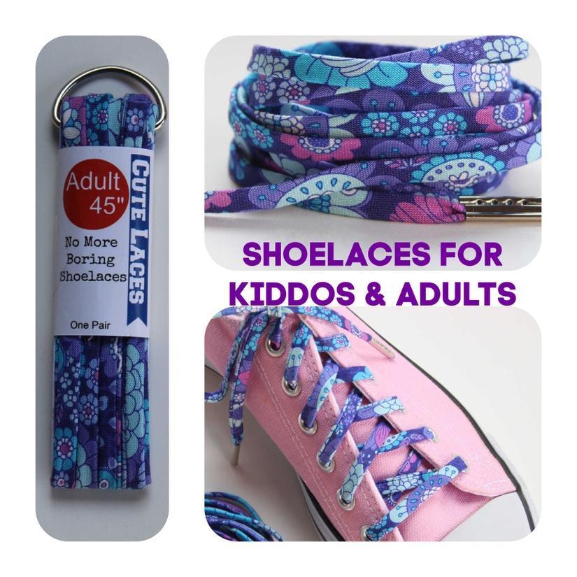 Shoelaces Purple Boho Paisley