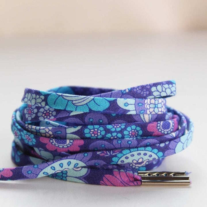 Shoelaces Purple Boho Paisley