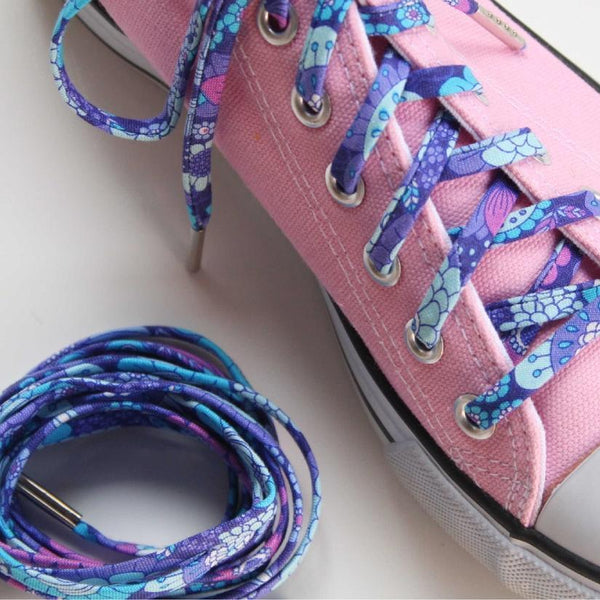 Shoelaces Purple Boho Paisley